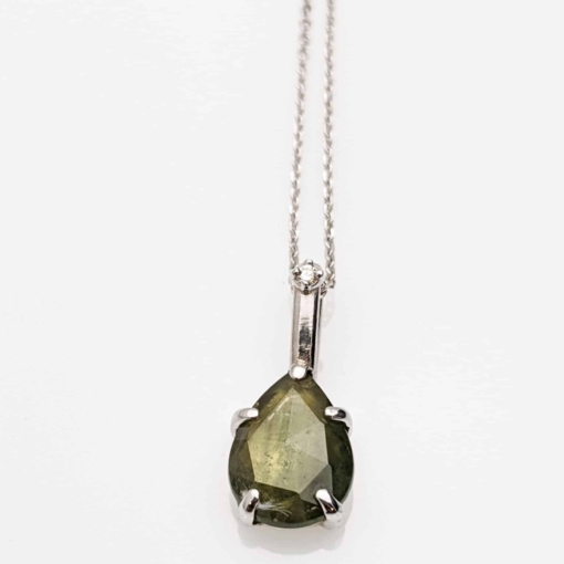 N229 - Green Sapphire Drop Necklace