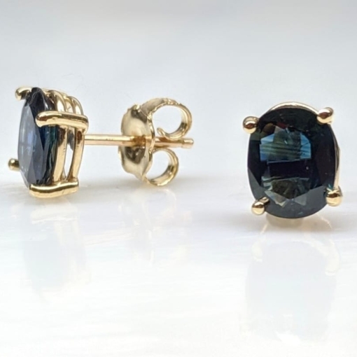 E697 - Blue Sapphire Stud Earrings